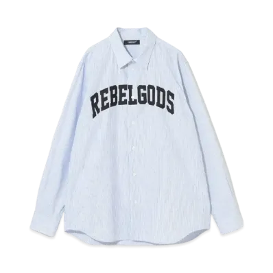 UNDERCOVER Striped Cotton Shirt "Blue"