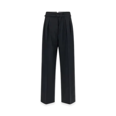 PRADA Women's Wool Blend Palazzo Pant "Midnight Blue"