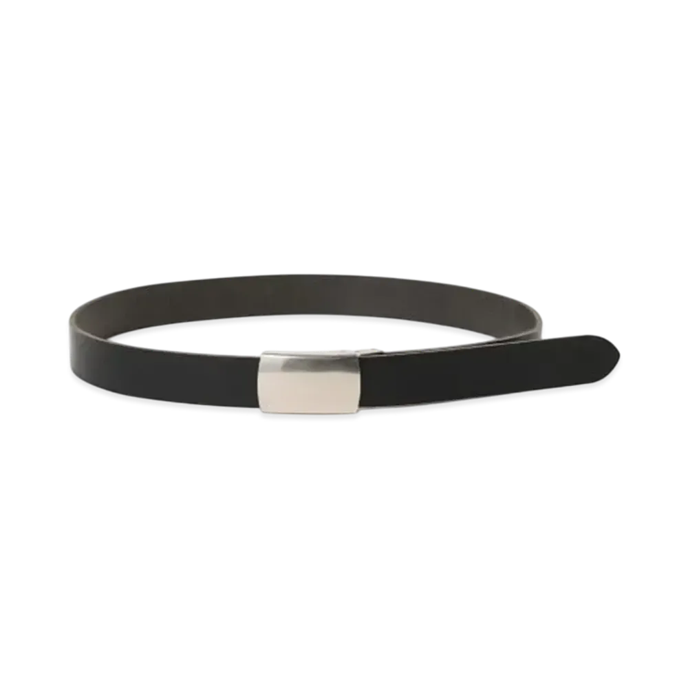 BEAMS Leather Square Buckle Belt "Black"