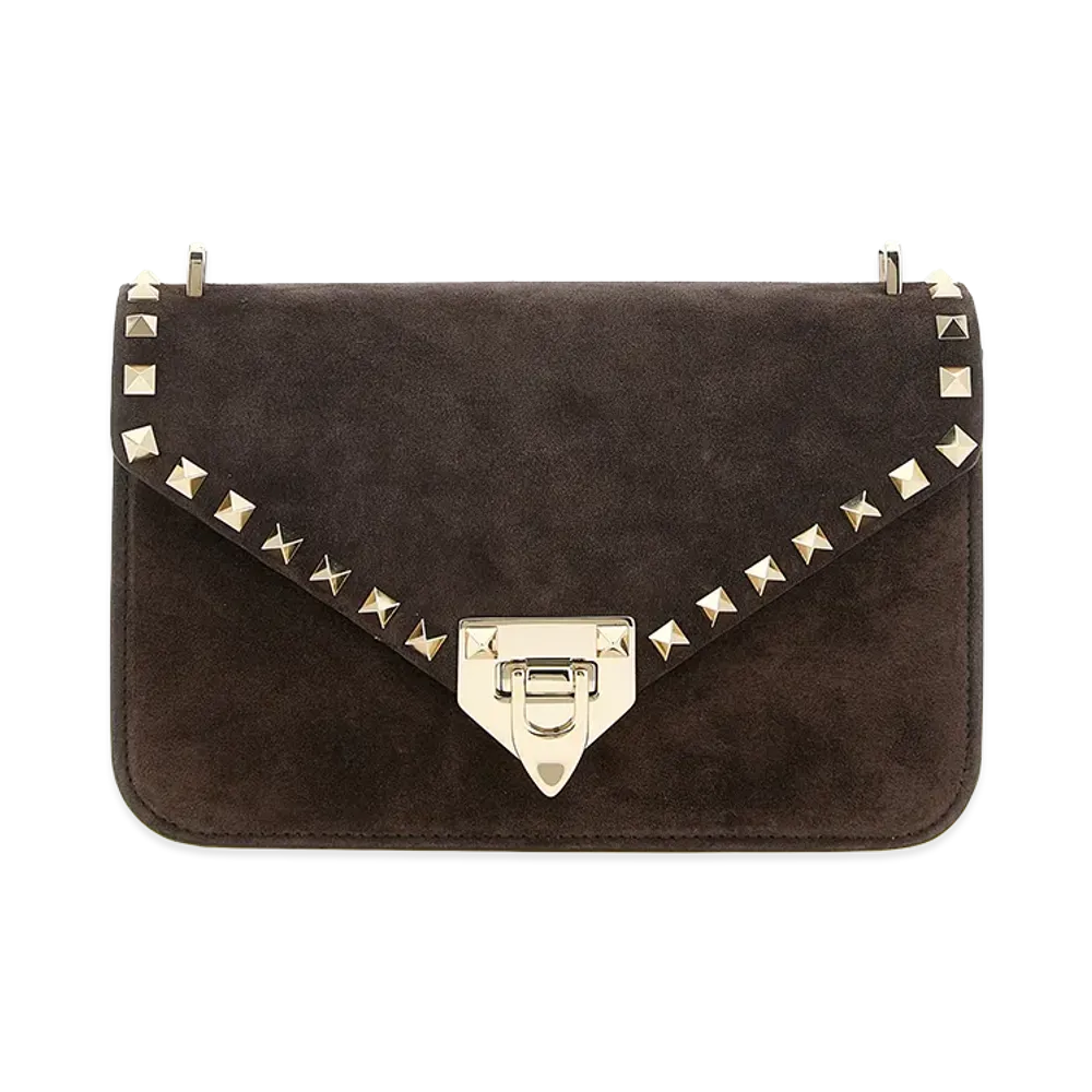 Valentino Garavani Women's Rockstud Small Shoulder Bag "Brown"