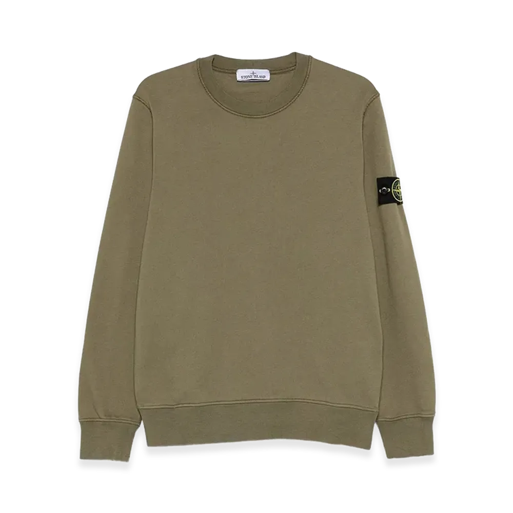 Stone Island Regular Fit Medium-Weight Cotton Crewneck Sweatshirt With Raglan Sleeves "Green"