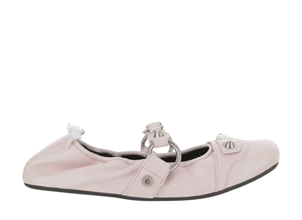 BALENCIAGA Women's Leather City Ballerinas "Pink"