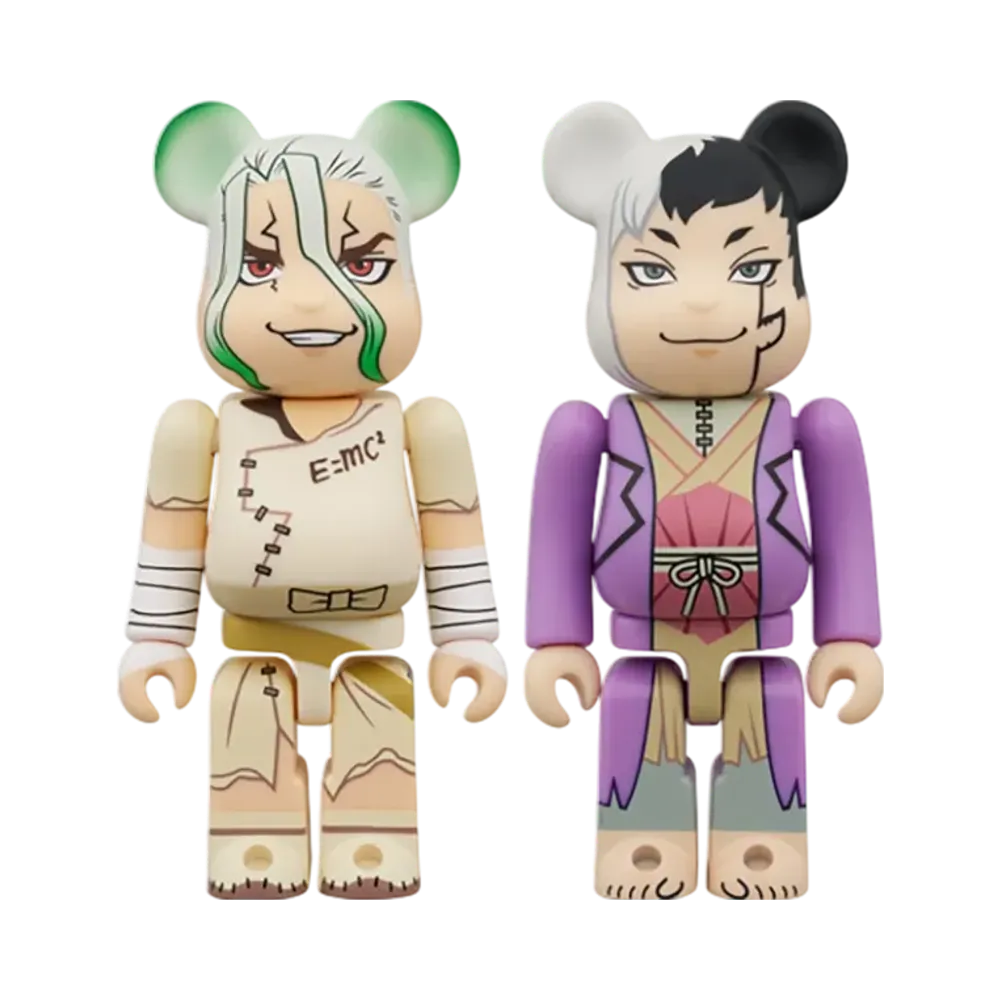 MEDICOM TOY "BEARBRICK" Senku Ishigami & Gen Asagiri 2Pcs Set