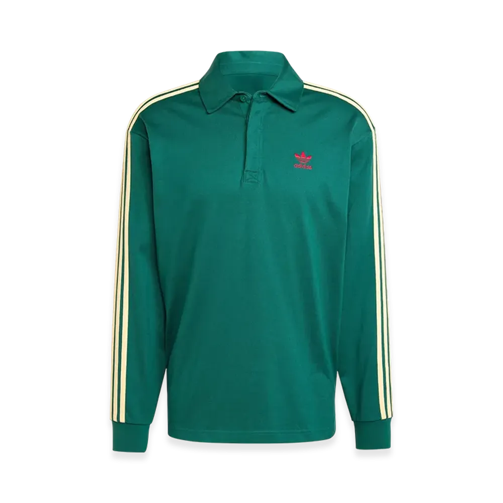 adidas Adicolor Rugby Polo Shirt "Collegiate Green/Better Scarlet/Powder Yellow"