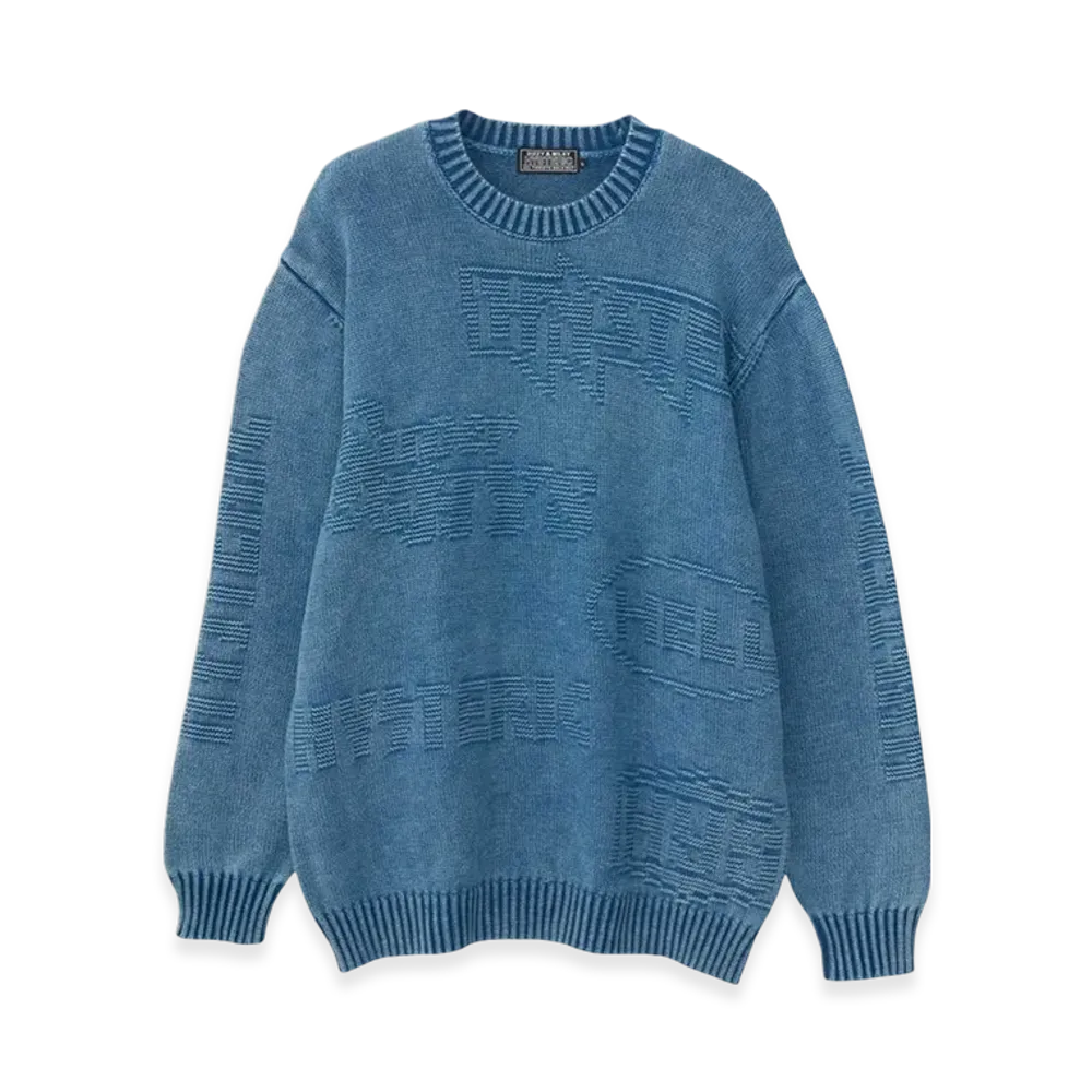 HYSTERIC GLAMOUR Original Blues Hysteric Logo Sweater "Dark Indigo Blue"