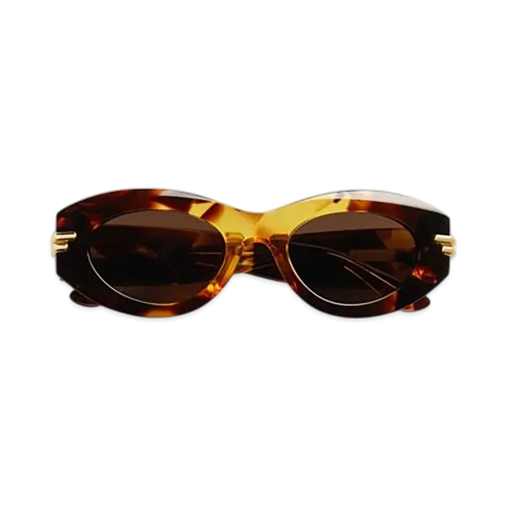Bottega Veneta Mitre Oval Sunglasses "Havana/Brown"