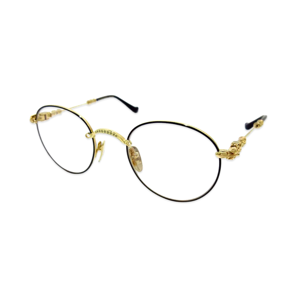Chrome Hearts 49 22-145 BUBBA-A Eyewear "Matte Black/Gold Plated"