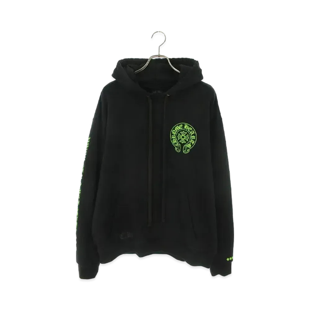 Chrome Hearts HD Charity CH Plus Leather Patch Hoodie "Black/Green"