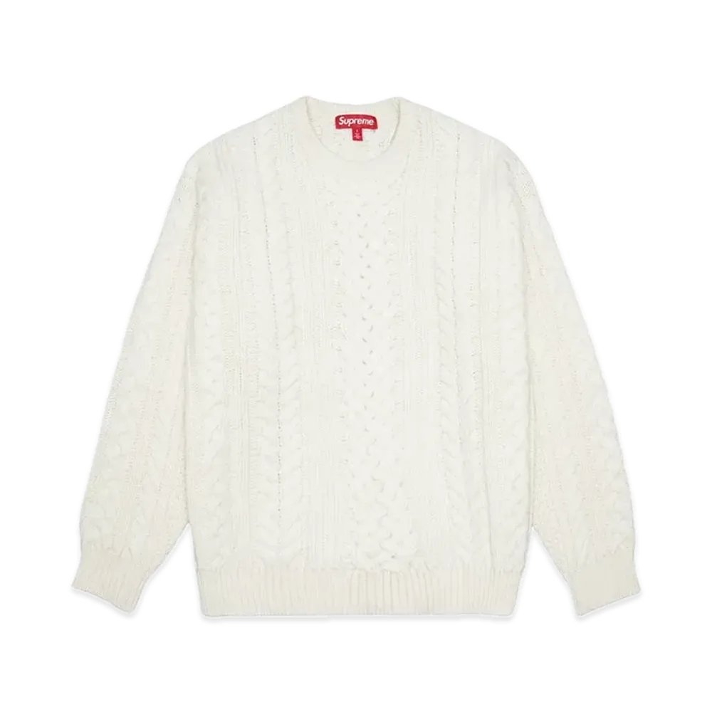 Supreme Applique Cable Knit Sweater "Ivory"