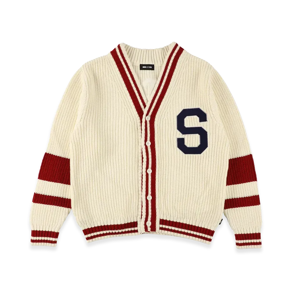 WIND AND SEA Patch Tilden Knit Cardigan "Off White"