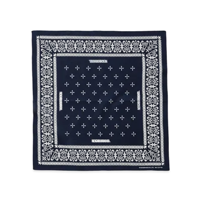 NEIGHBORHOOD Cross Pattern Bandana "Navy"