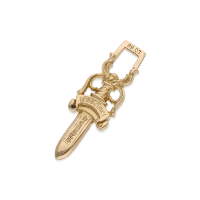 Chrome Hearts 22K Dagger Pendant Necklace Top "Yellow Gold"