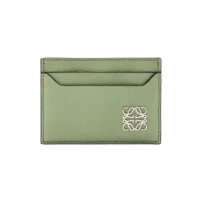 LOEWE Anagram Plain Card Holder Pebble Grain Calf "Rosemary"