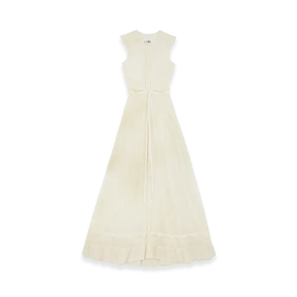 MM6 Maison Margiela Women's Ruffle Dress "White"