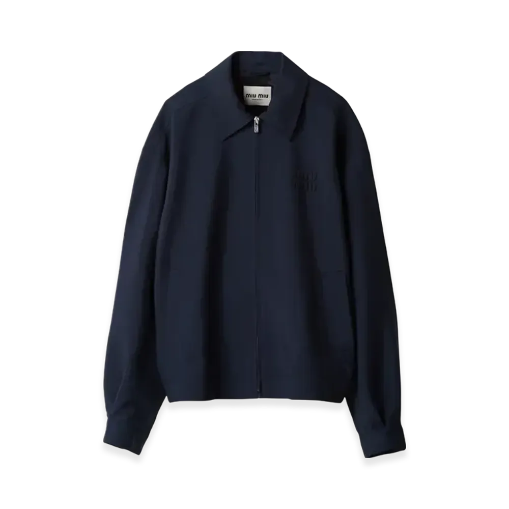 MIU MIU Mohair Blouson Jacket "Navy"