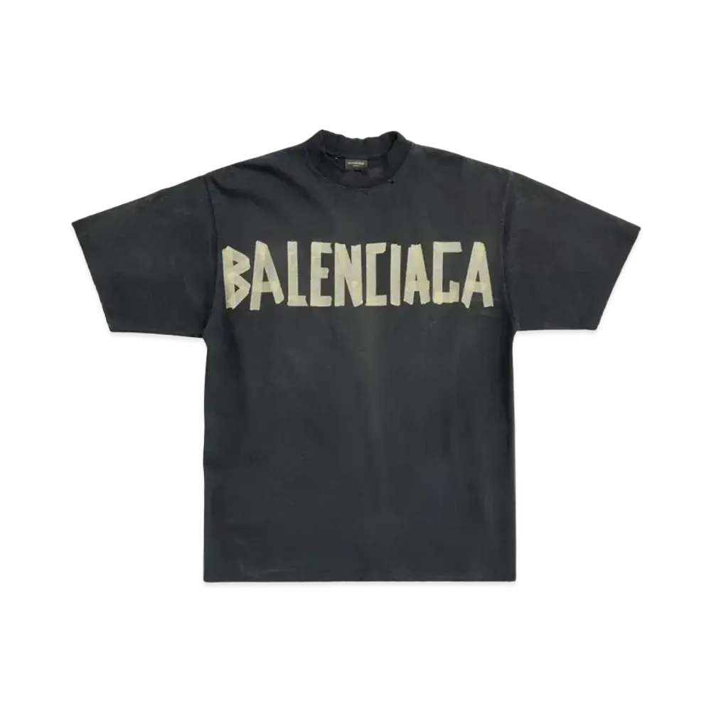 BALENCIAGA MENS Tape Type T-shirt Medium Fit "Black"