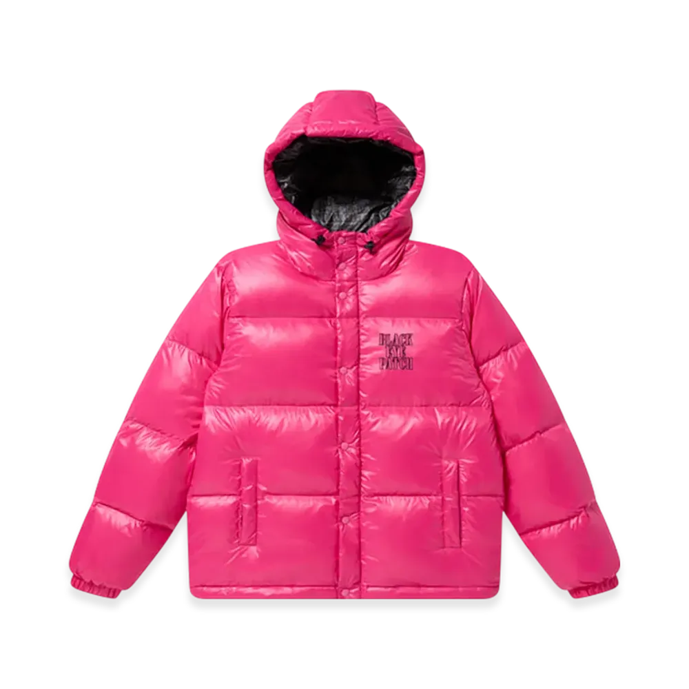 BlackEyePatch Stencil Logo Hooded Down Jacket "Pink"