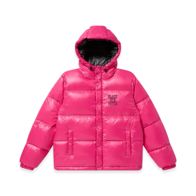 BlackEyePatch Stencil Logo Hooded Down Jacket "Pink"