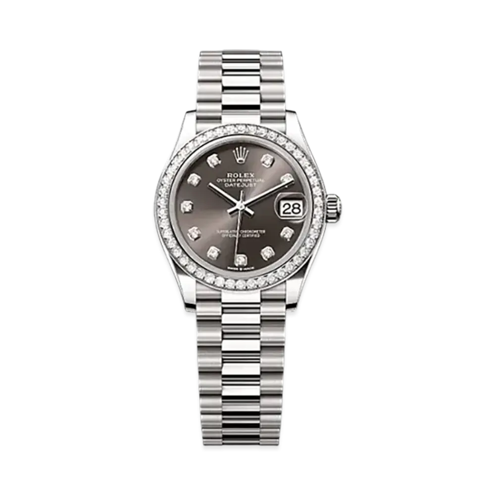 ROLEX Datejust 31mm White Gold Diamond 278289RBR "Dark Grey"
