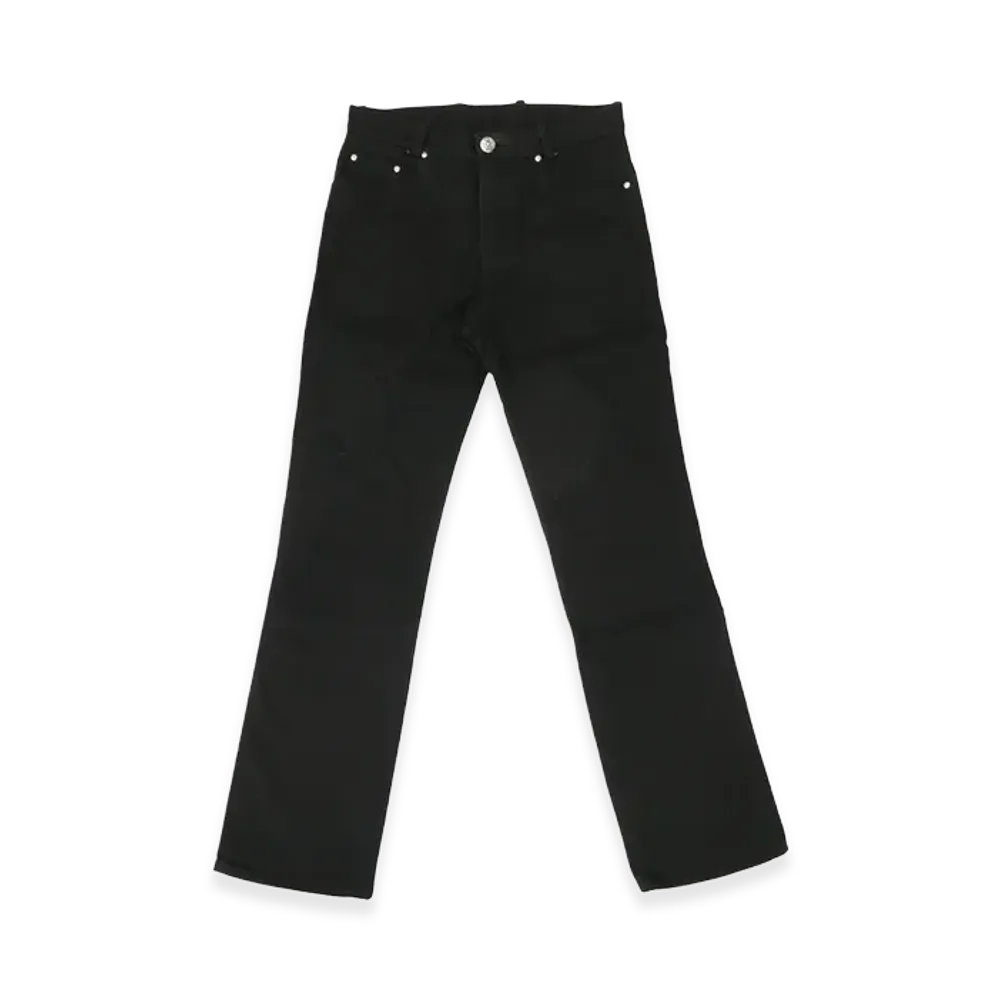 Chrome Hearts Flare Knee Scroll Label Horseshoe Button 5P Denim Pants "Black"