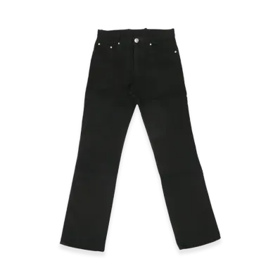 Chrome Hearts Flare Knee Scroll Label Horseshoe Button 5P Denim Pants "Black"