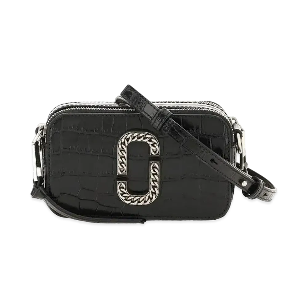 MARC JACOBS The Croc-Embossed Snapshot "Black"