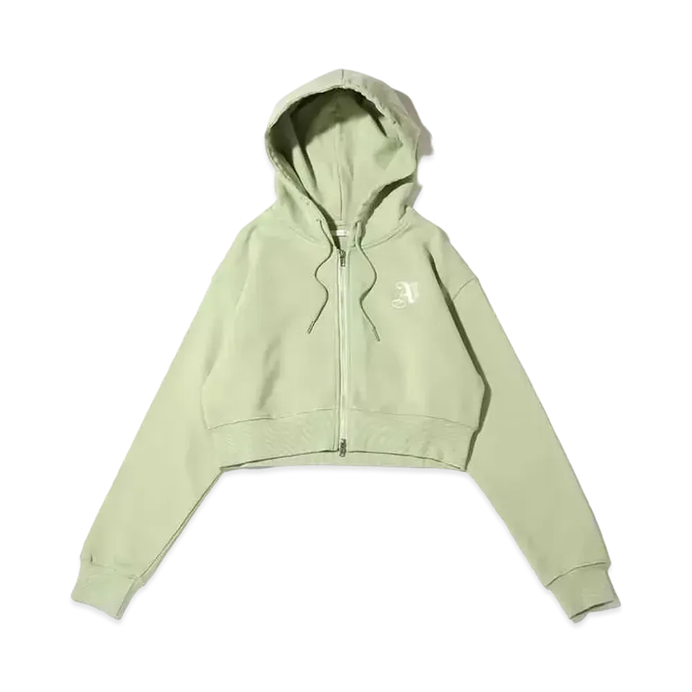 atmos pink Logo Embroidery Short Zip Hoodie "Mint"