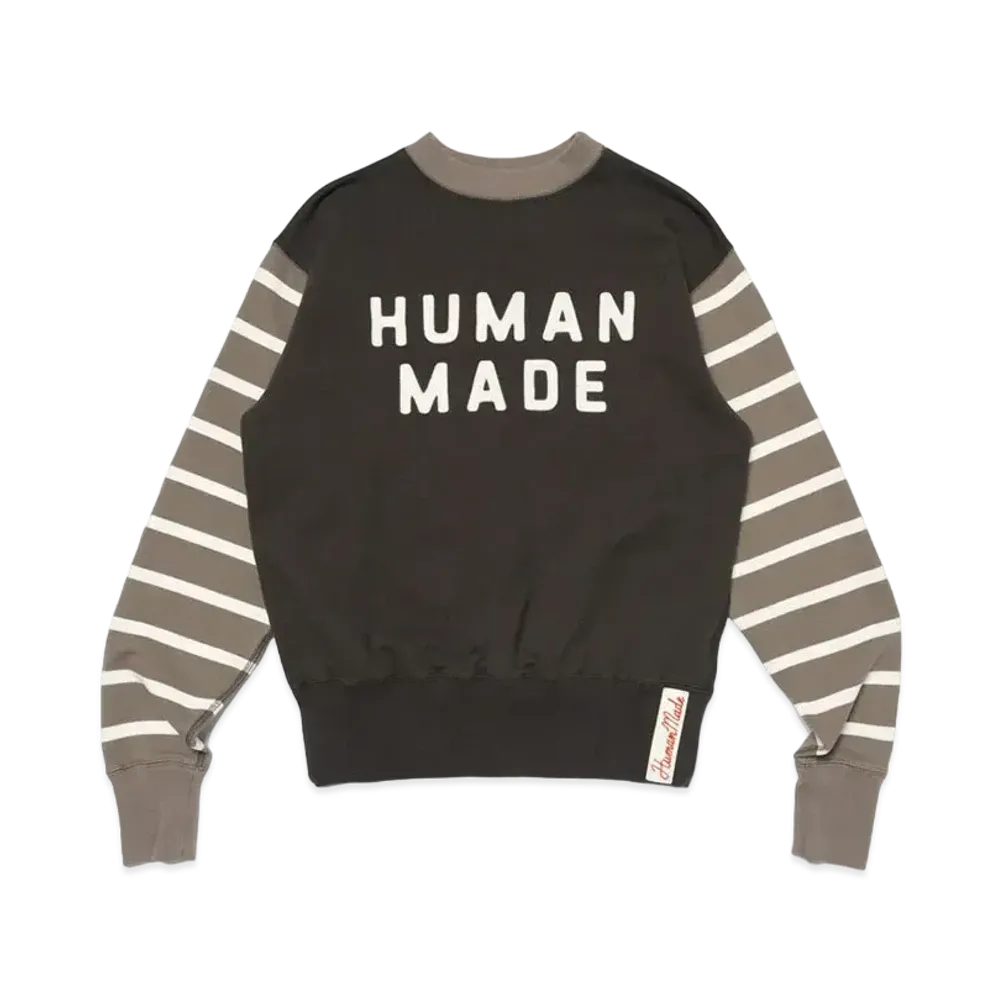 HUMAN MADE Striped Sleeve Sweatshirt "Charcoal"
