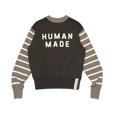 HUMAN MADE Striped Sleeve Sweatshirt "Charcoal"