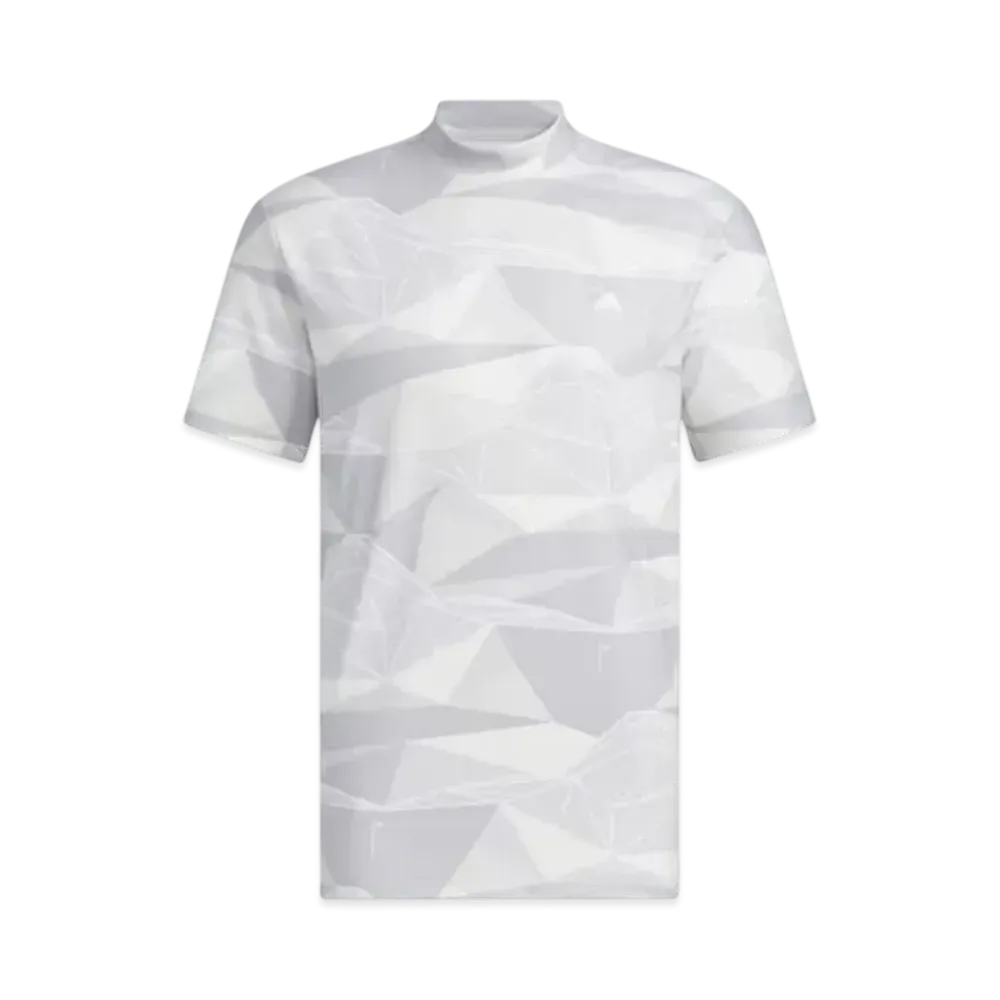 adidas Aeroready Allover Print Short Sleeve Mockneck Shirt "Grey One"