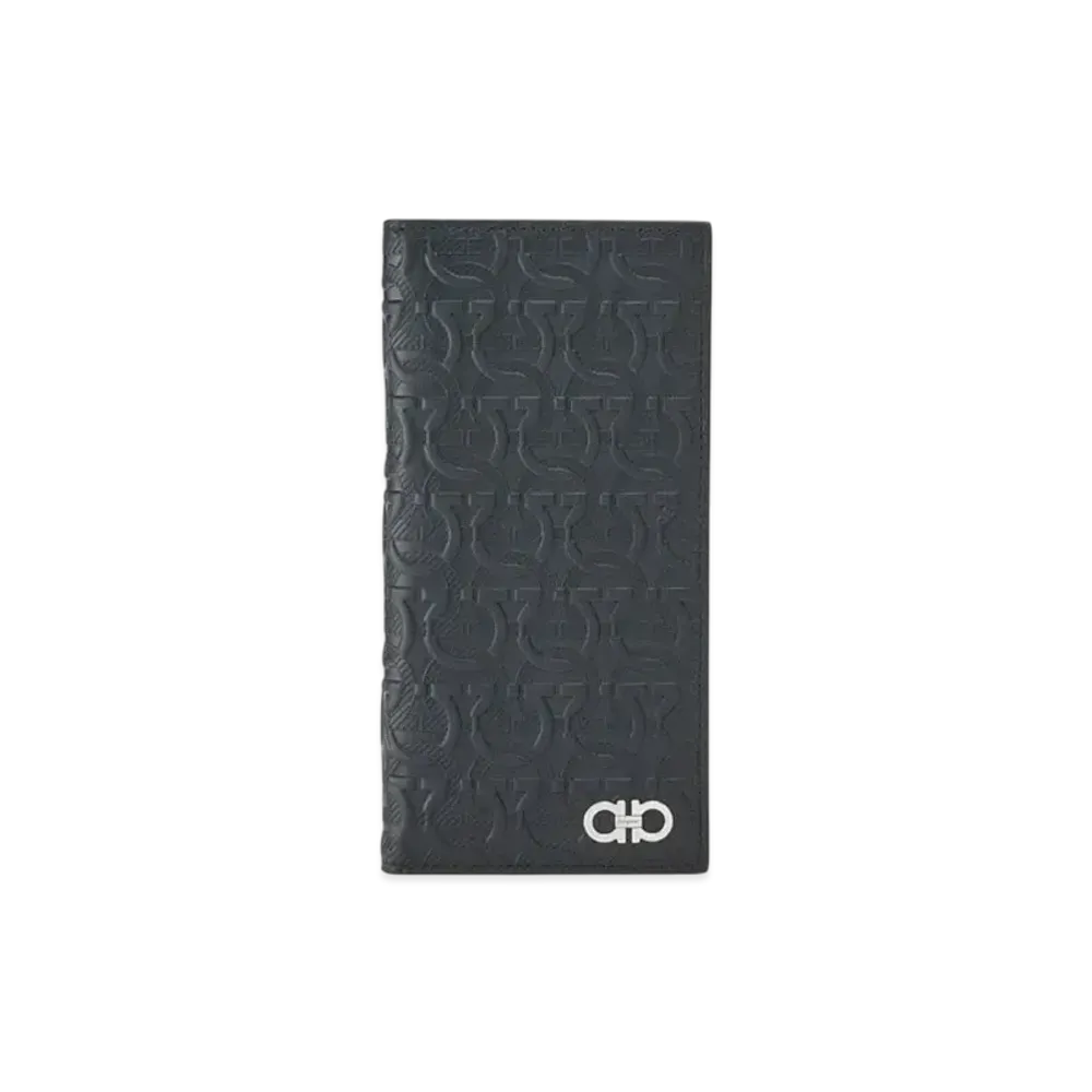 Salvatore Ferragamo Gancini Emboss Long Wallet "Black"