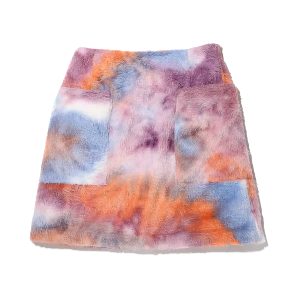 atmos pink Tie Dye Fleece Trapezoid Skirt "Mix"