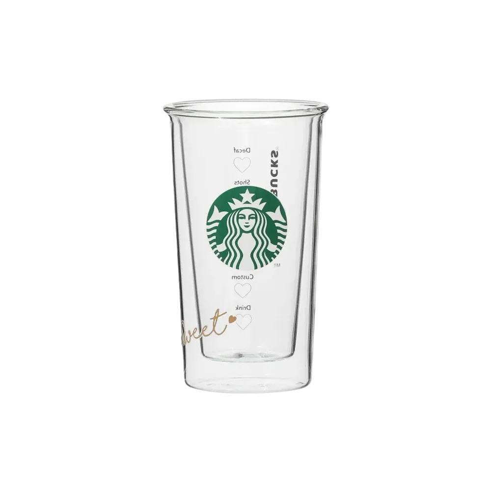 STARBUCKS Valentine 2023 Heat Resistant Double Wall Glass 355ml "Clear"