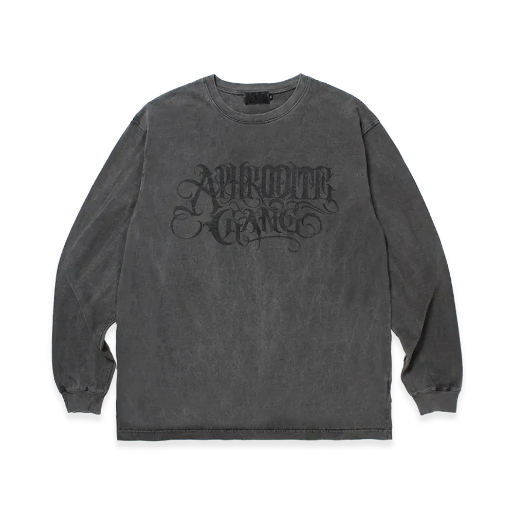 APHRODITEGANG Classic Logo Garment Dye L/S Tee "Black/Black"