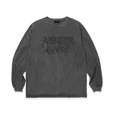 APHRODITEGANG Classic Logo Garment Dye L/S Tee "Black/Black"