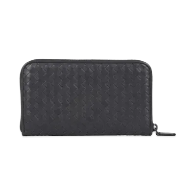 Bottega Veneta Intrecciato Calfskin Zip Around Wallet "Ardoise"