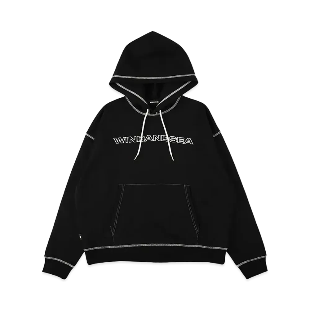 WIND AND SEA Stitch Logo Hoodie "Black"