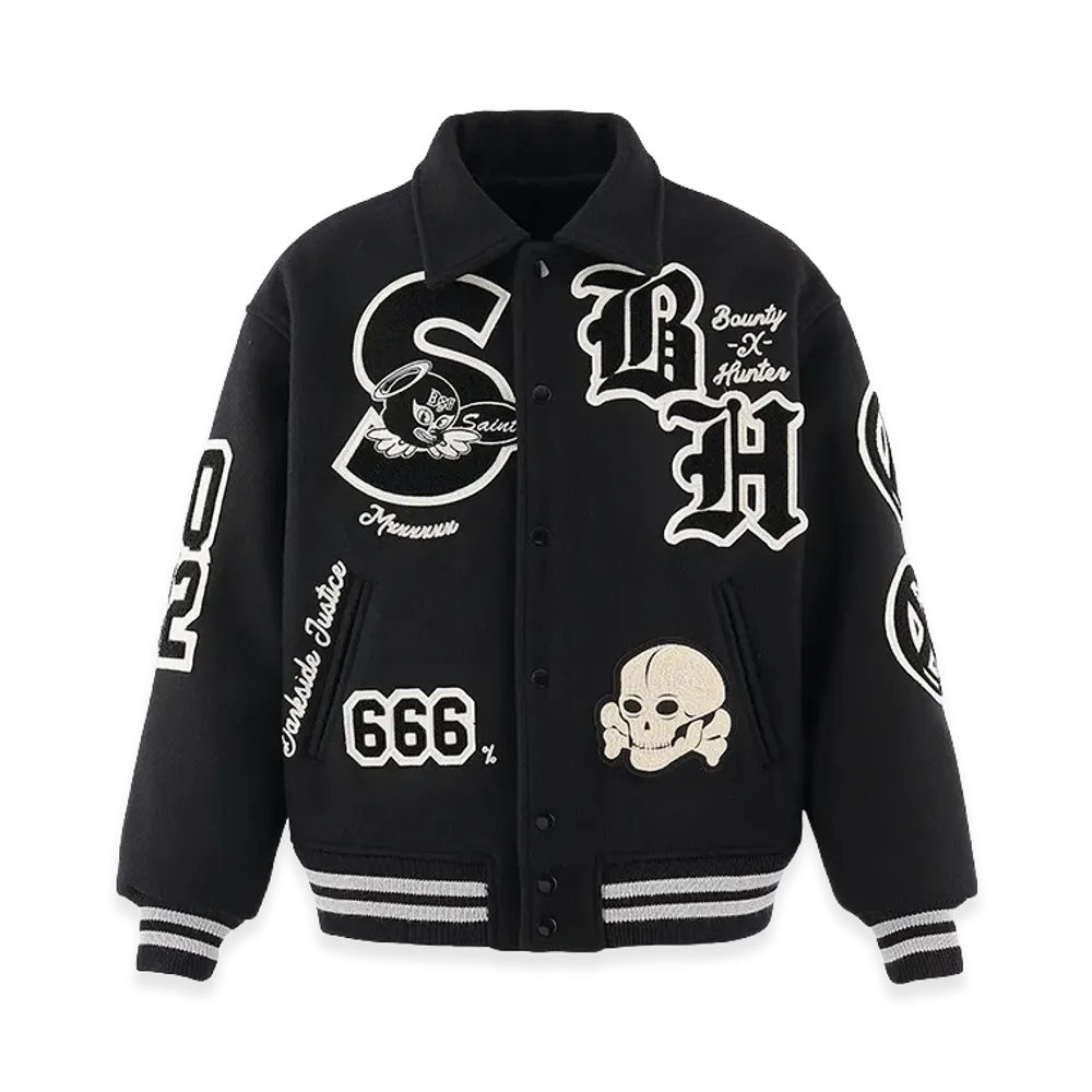 SAINT Mxxxxxx x BOUNTY HUNTER BH Varsity JKT SNT Hunter "Black"