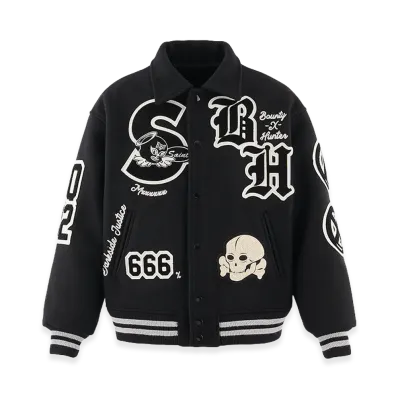 SAINT Mxxxxxx x BOUNTY HUNTER BH Varsity JKT SNT Hunter "Black"