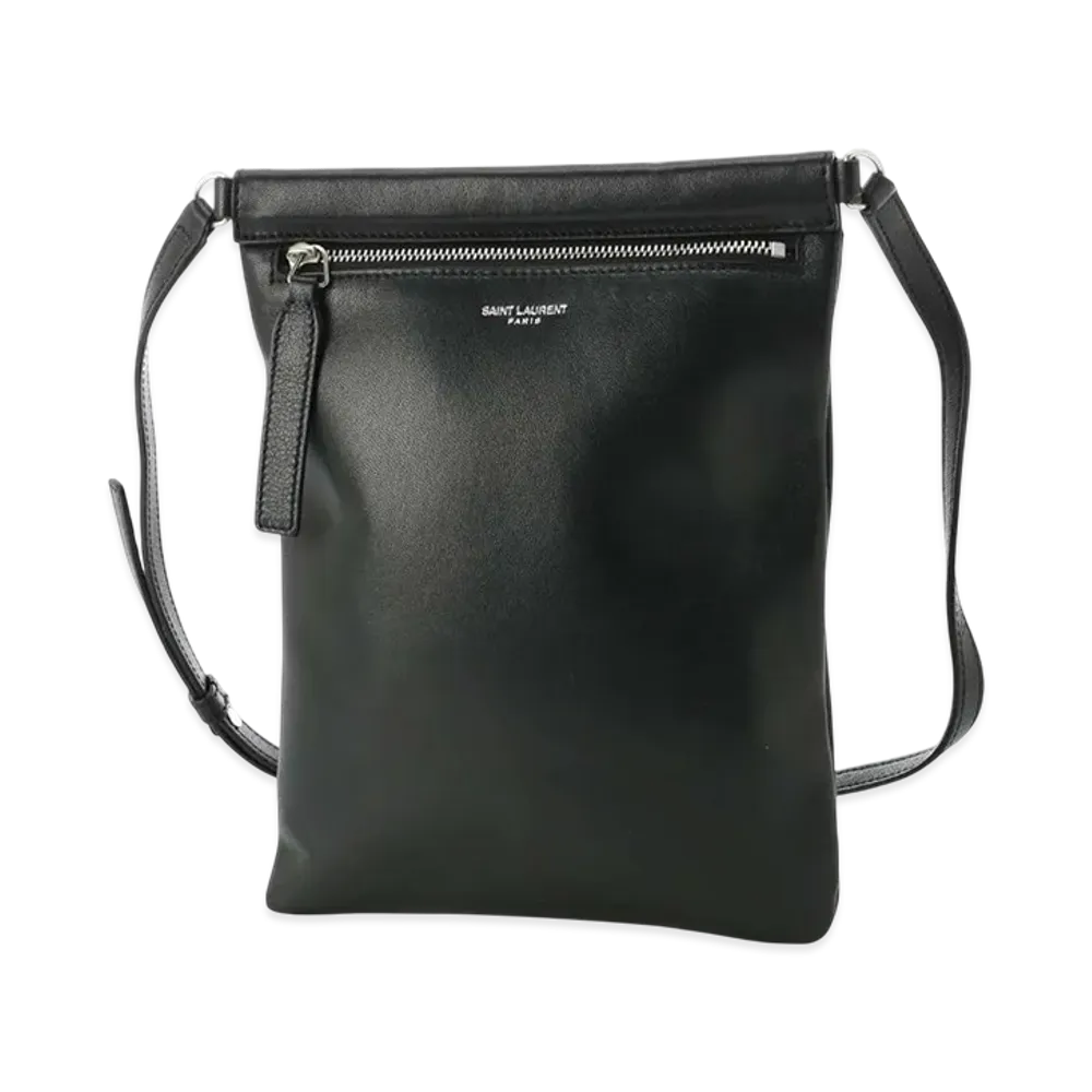 Saint Laurent YSL BV Flat Sid Crossbody Revlon "Nero"