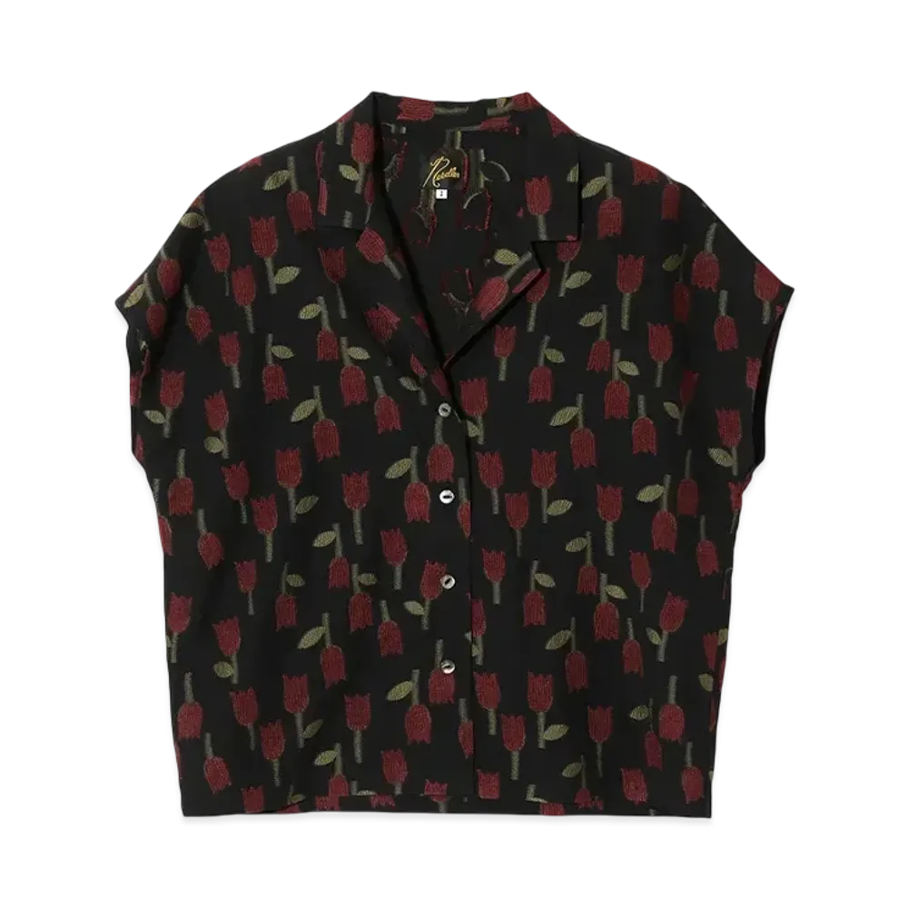 NEEDLES French Sleeve Blouse - R/W Tulip Jacquard "Black"