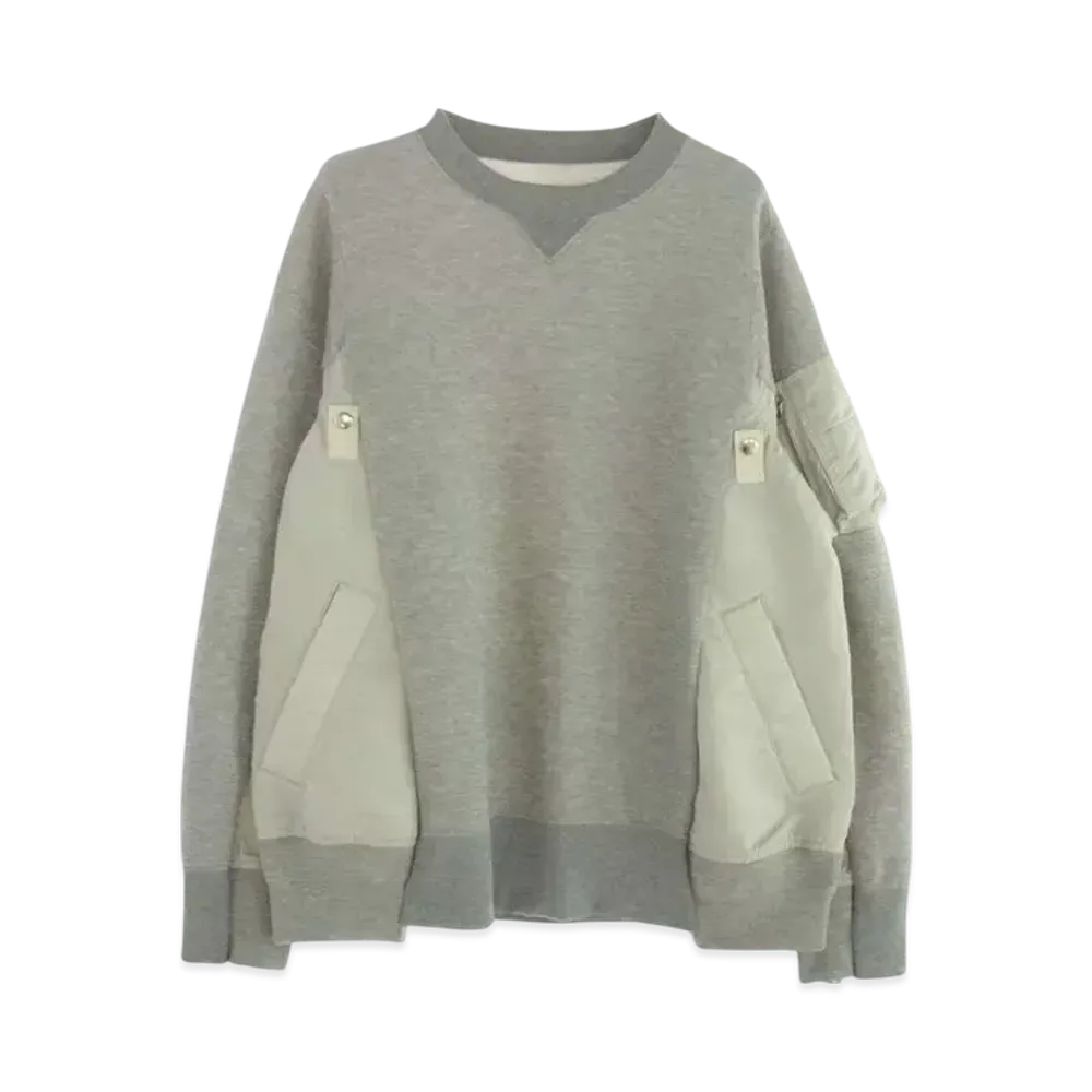 sacai 24SS Sponge Sweat Nylon Twill Pullover "Grey"