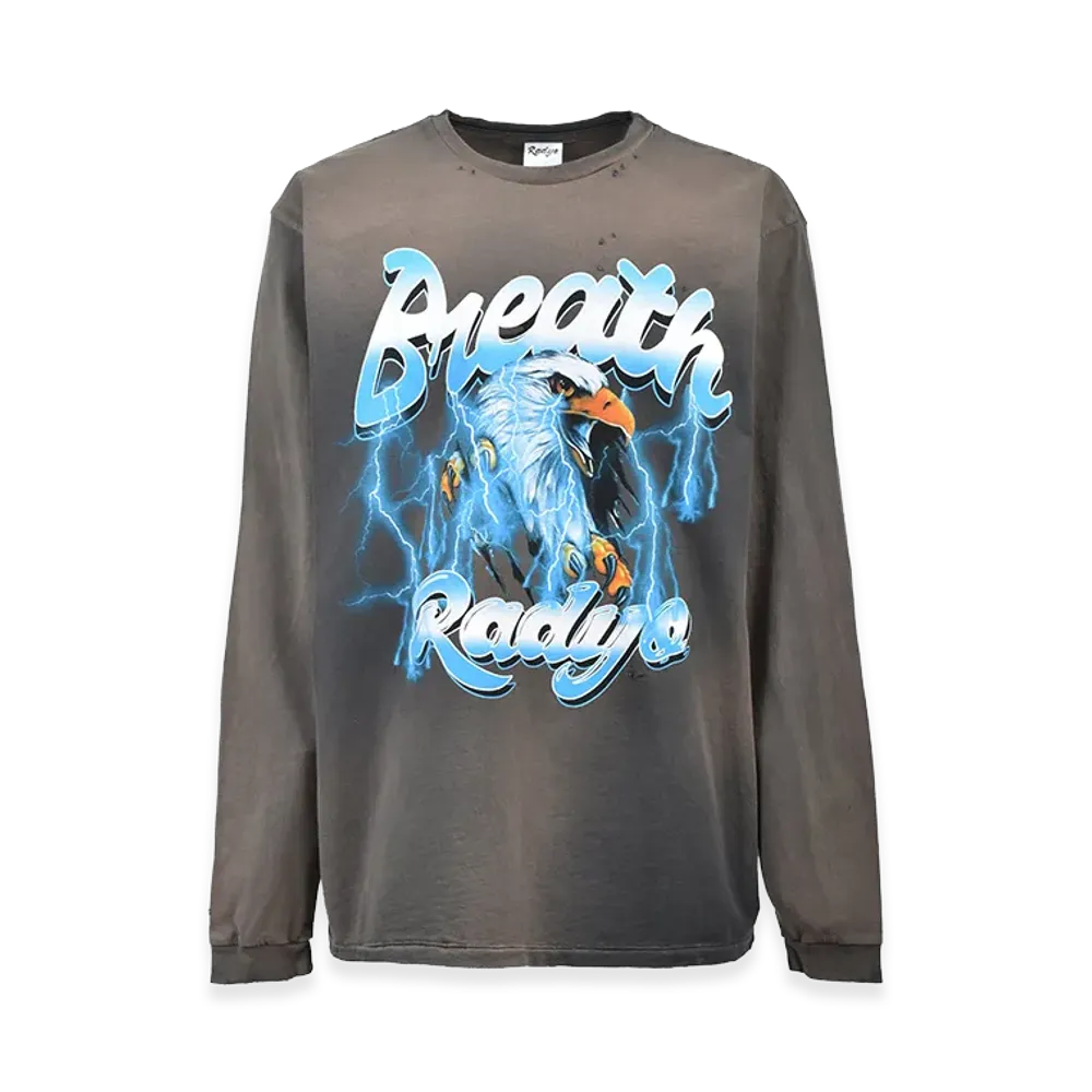 BREATH x Rad Yo! Eagle Vintage Washed L/S Tee "Black"