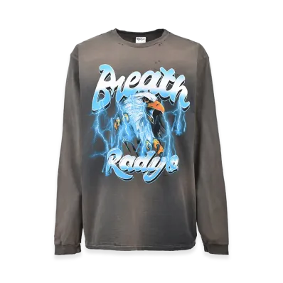 BREATH x Rad Yo! Eagle Vintage Washed L/S Tee "Black"