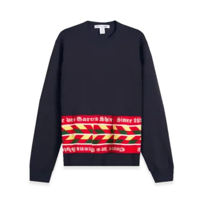 COMME des GARCONS SHIRT Football Scarf Knitted Sweater "Navy"