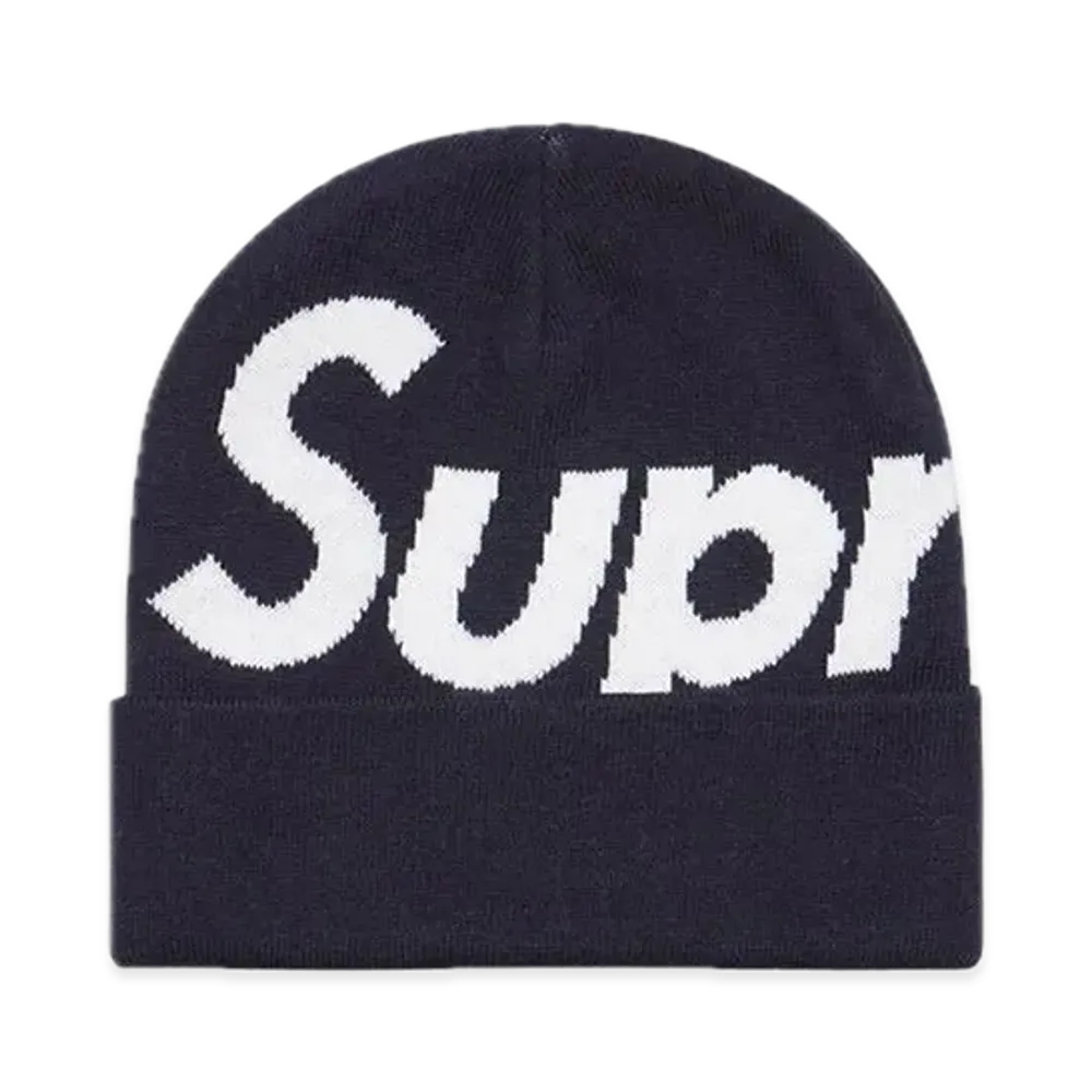 Supreme Big Logo Beanie "Navy"