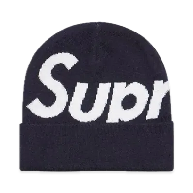 Supreme Big Logo Beanie "Navy"