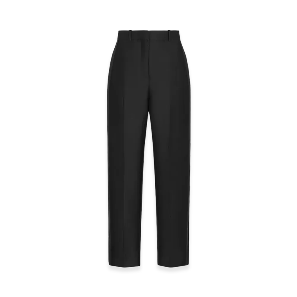 Dior Women's Tuxedo Pants Wool Silk Shantung "Black"