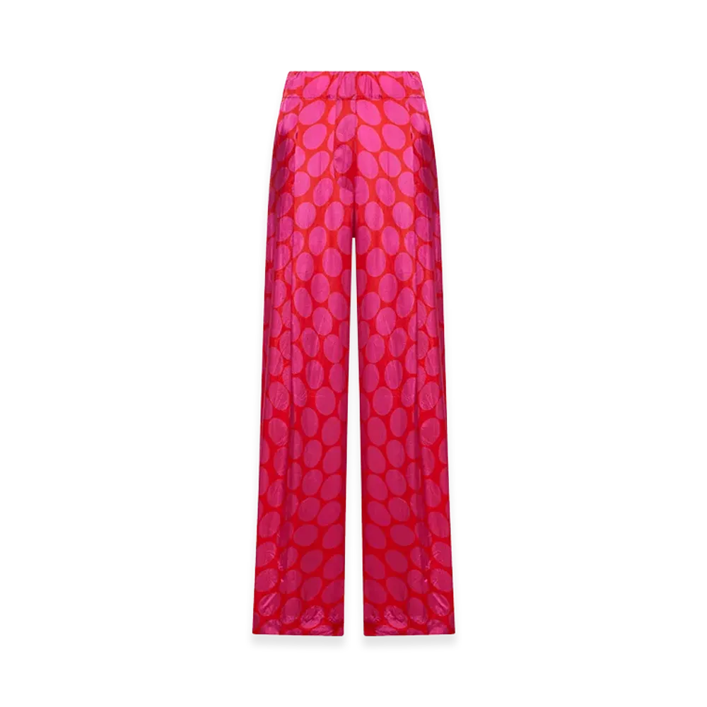 DRIES VAN NOTEN Women's Wide Trousers with Pleated Pants "Fuchsia"