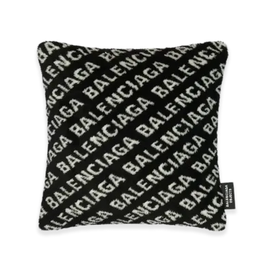 BALENCIAGA Allover Logo Cushion "Black"